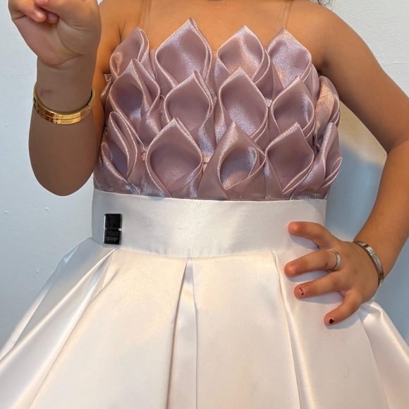 Elegant Pink and White Dress for Kids
